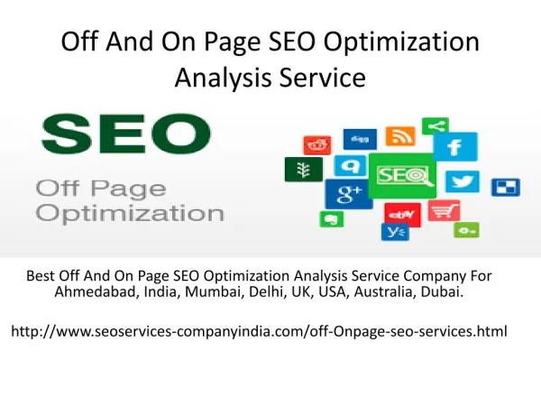 Off And On Page SEO Optimization Analysis Service