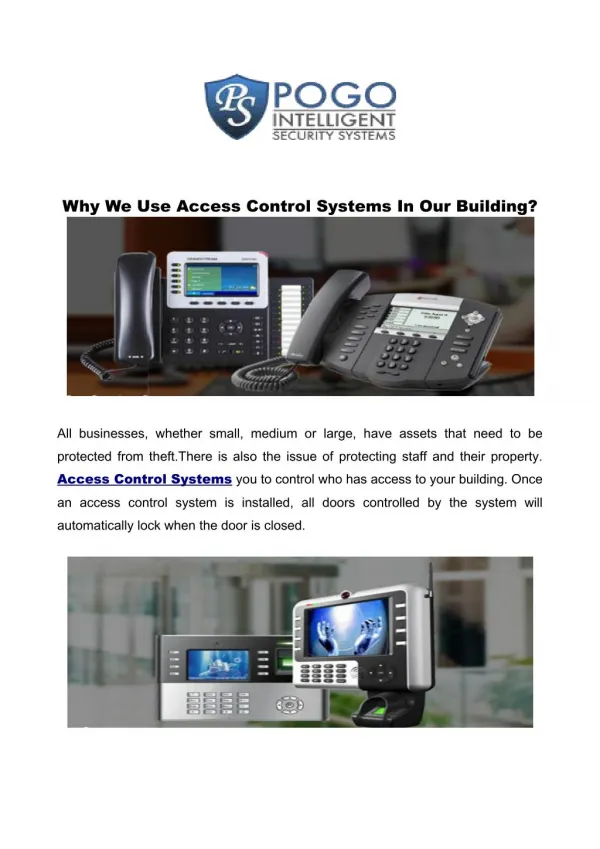 Why We Use Access Control Systems In Our Building?