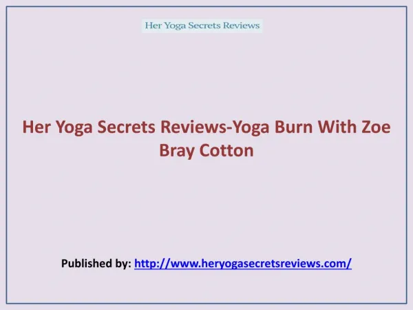 Yoga Burn With Zoe Bray Cotton