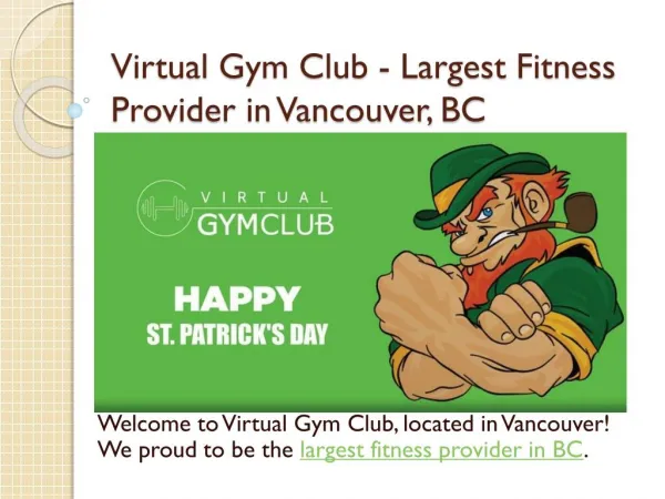 Virtual Gym Club - Largest Fitness Provider in Vancouver, BC