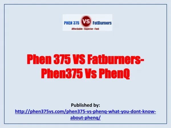Phen 375 VS Fatburners-Phen375 Vs PhenQ