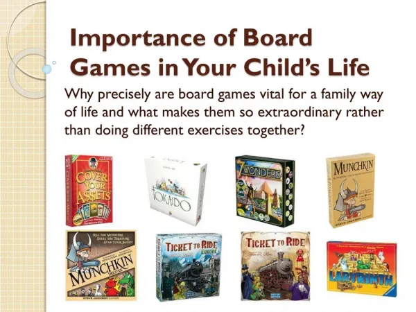 Importance of Board Games in Your Child’s Life