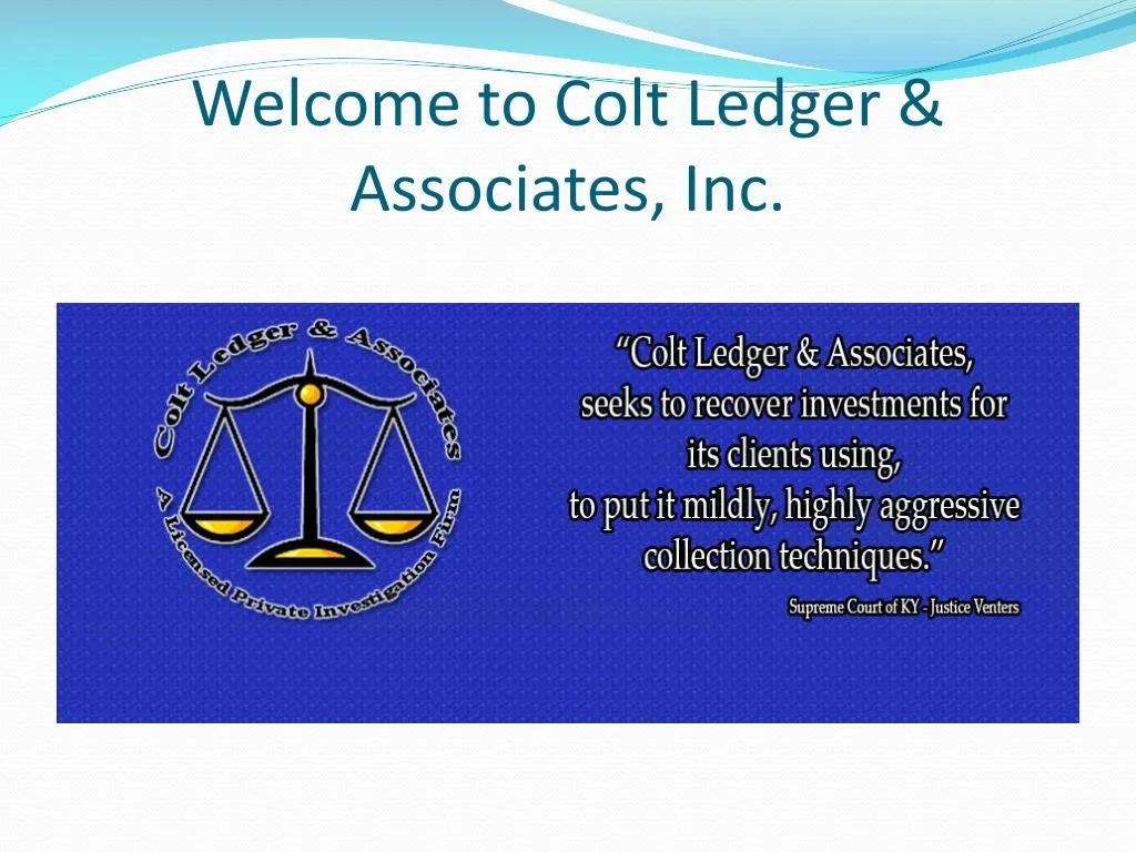 welcome to colt ledger associates inc