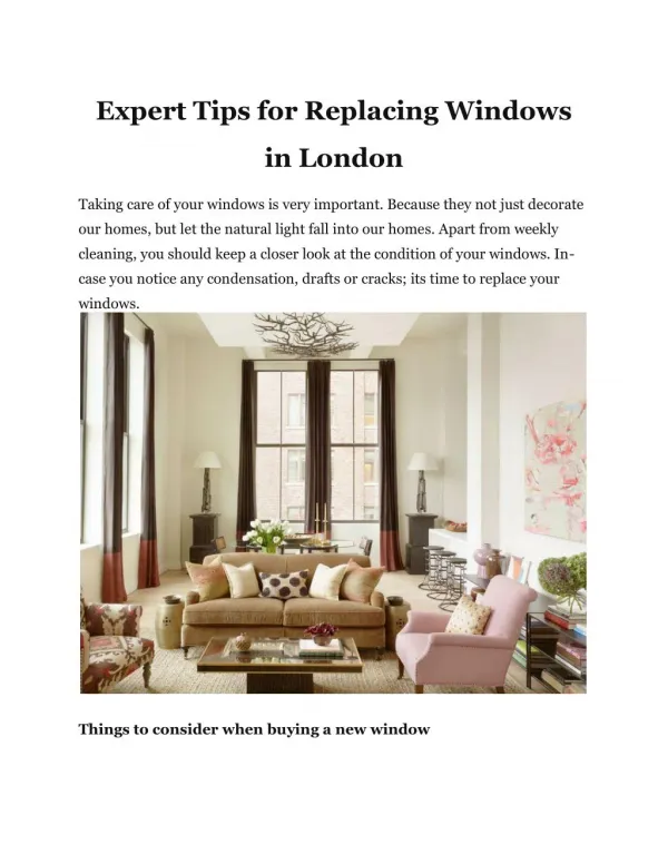 Expert Tips for Replacing Windows in London