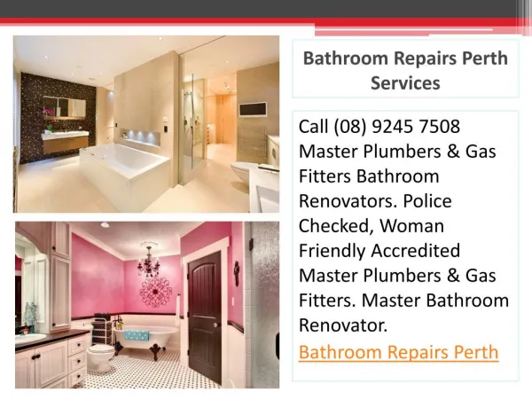 Bathroom Repairs Perth Services
