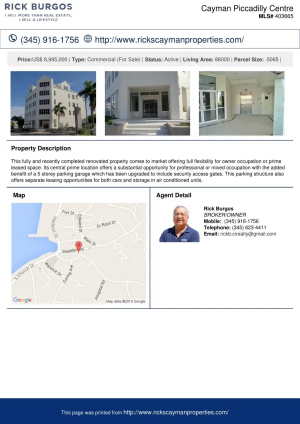 Cayman Piccadilly Centre Residential Property For Sale in George Town, Cayman Islands