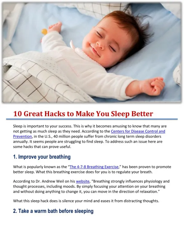 10 Great Hacks to Make You Sleep Better