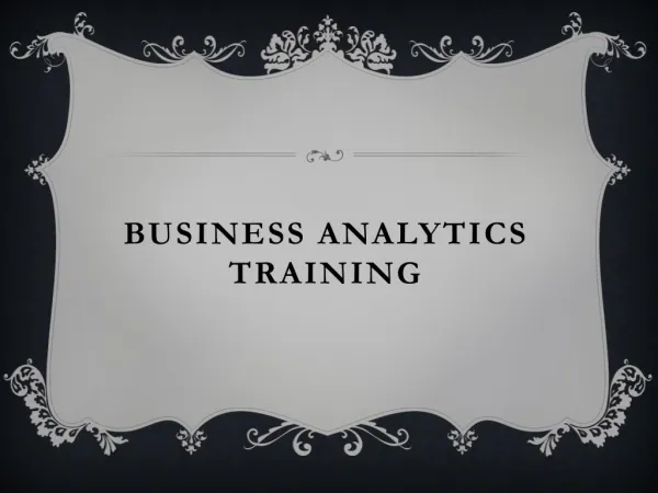 Business Analytics Certificate