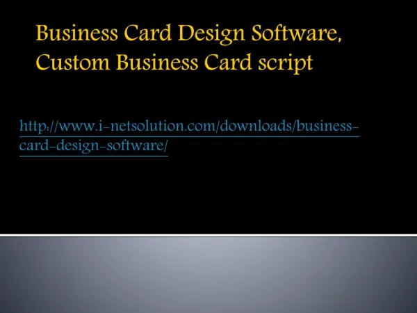 Business Card Design Software, Custom Business Card script