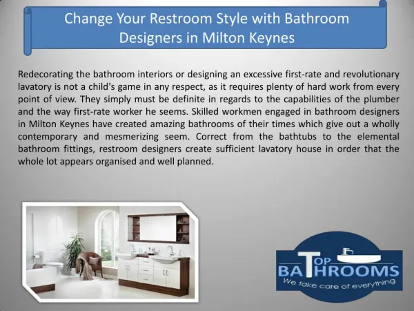 Change Your Restroom Style with Bathroom Designers in Milton Keynes