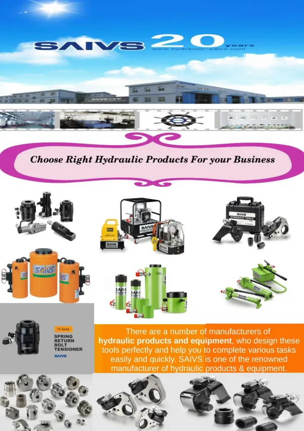 Choose Right Hydraulic Products for Your Business