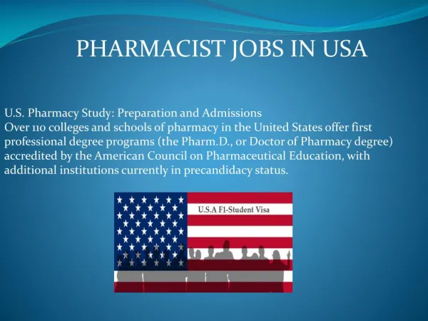 Pharmacists Jobs in USA