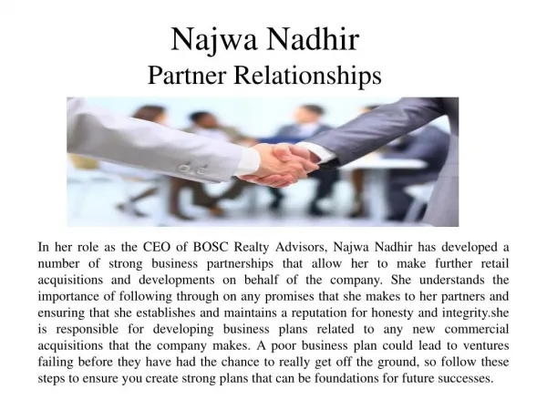 Najwa Nadhir-Partner Relationships