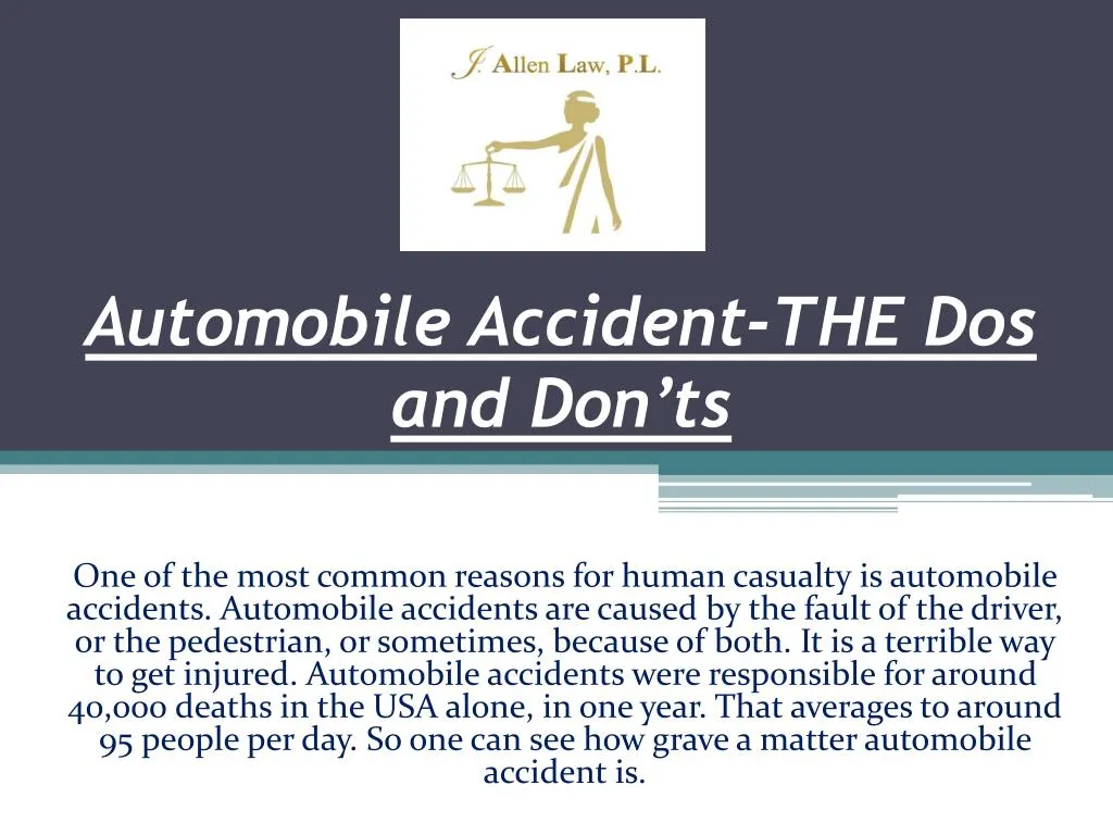 automobile accident the dos and don ts