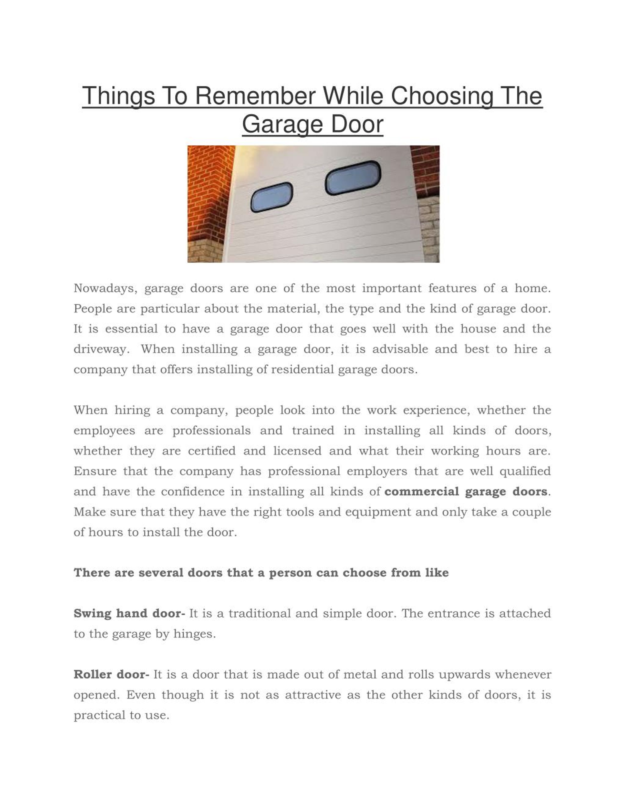 PPT - Residential Garage Doors PowerPoint Presentation, free download ...