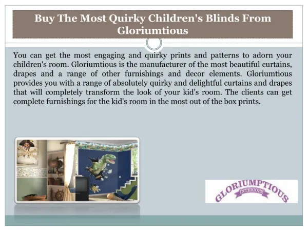 Buy The Most Quirky Children's Blinds From Gloriumtious