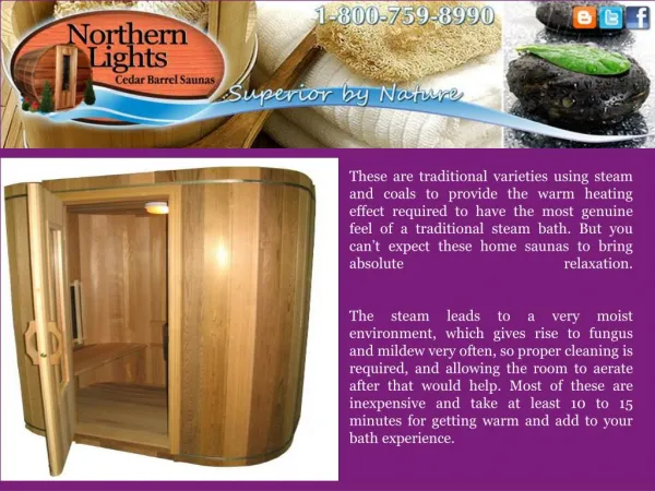Traditional Steam Home Saunas