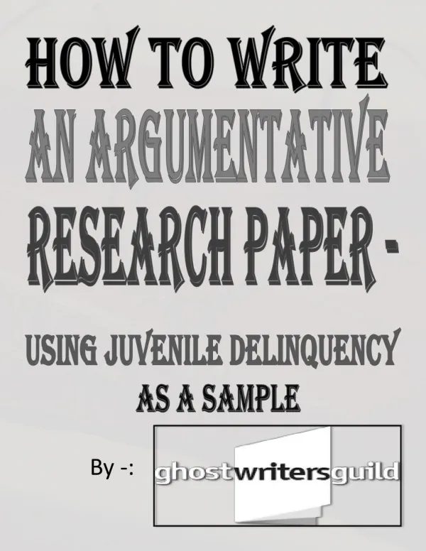 How To Write Argumentative Research Paper