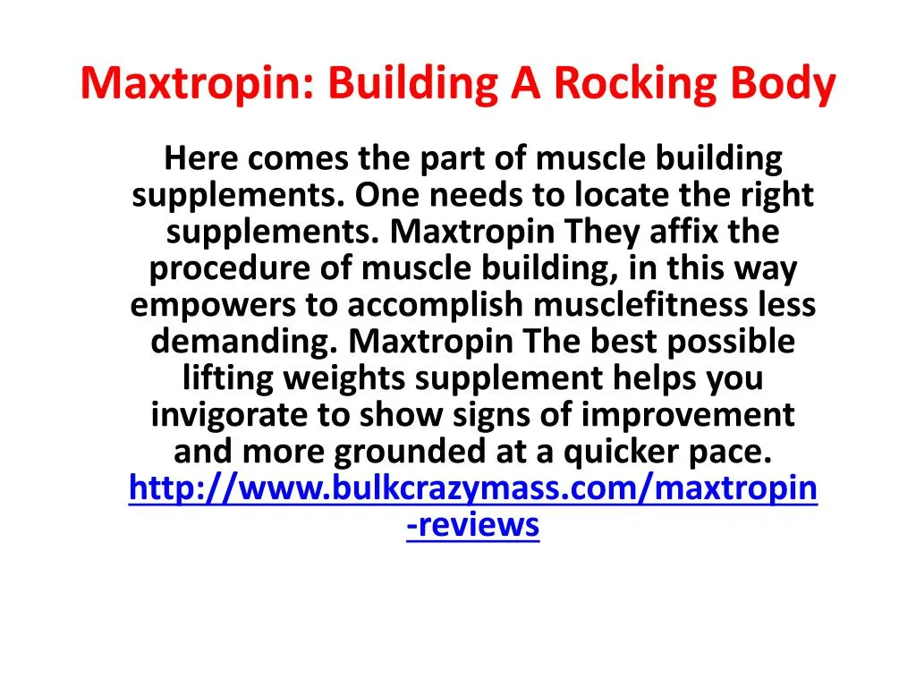 maxtropin building a rocking body