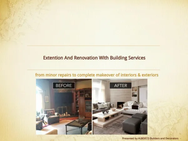 Extention And Renovation With Building Services