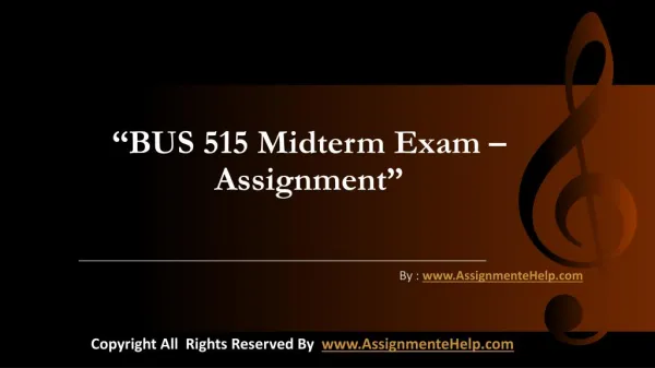 BUS 515 Midterm Exam Assignment