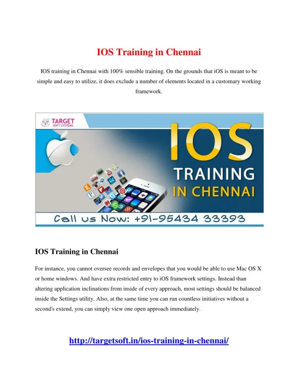 IOS Training in Chennai