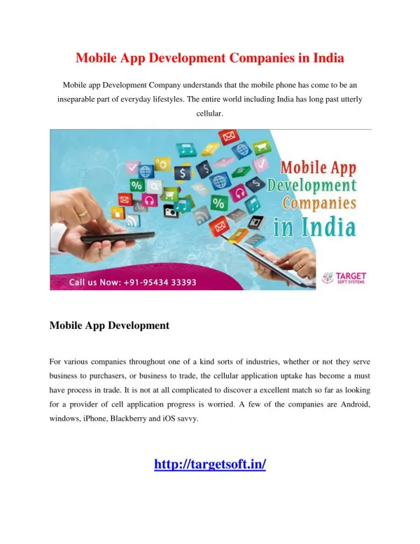 Mobile App Development Companies in India