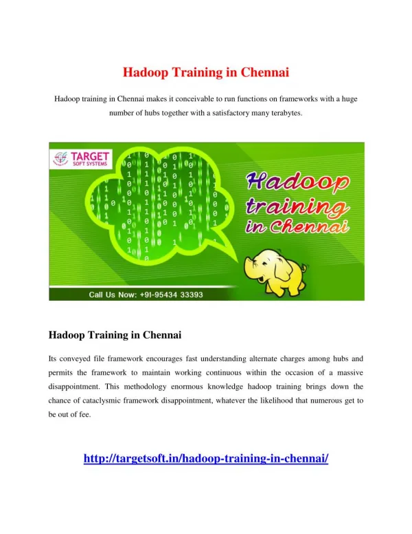 Hadoop training in Chennai