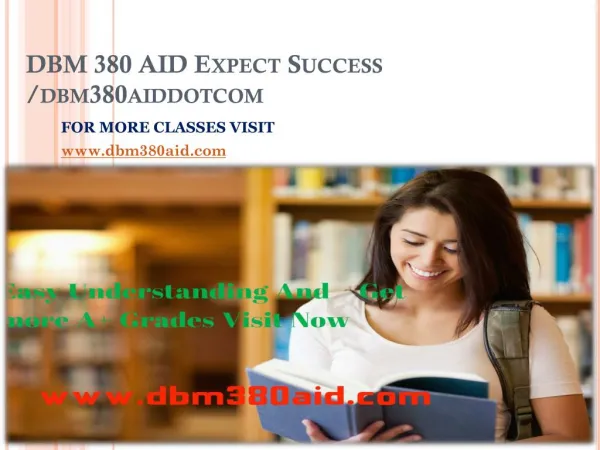 DBM 380 AID Expect Success bbm380aiddotcom