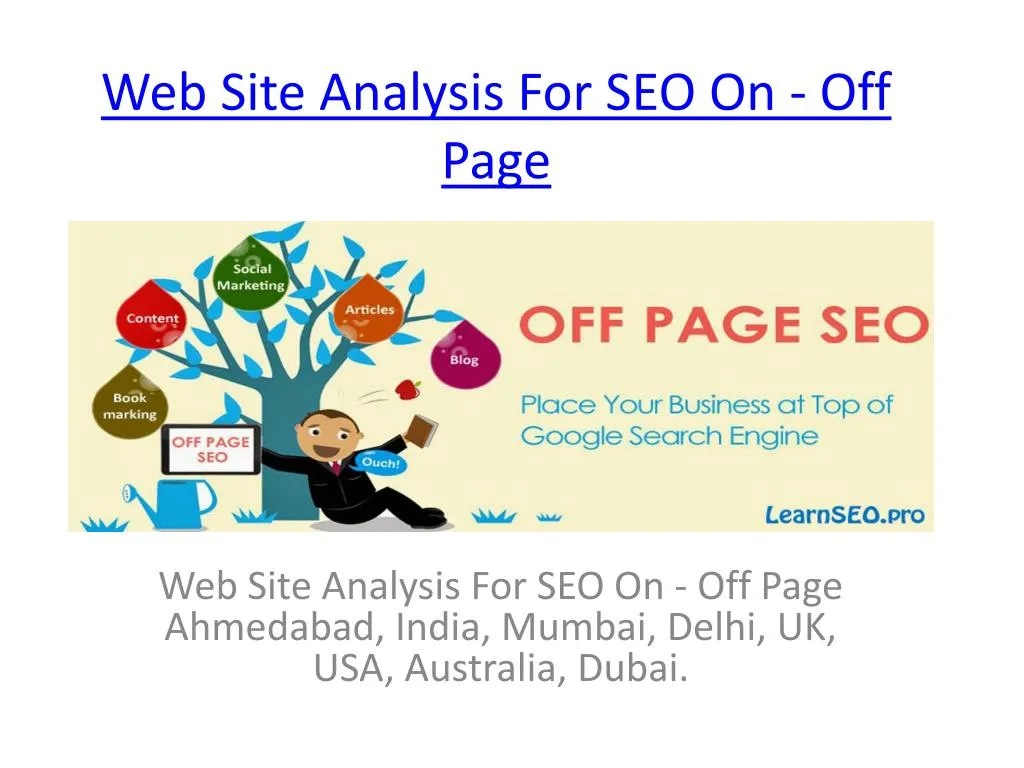 web site analysis for seo on off page