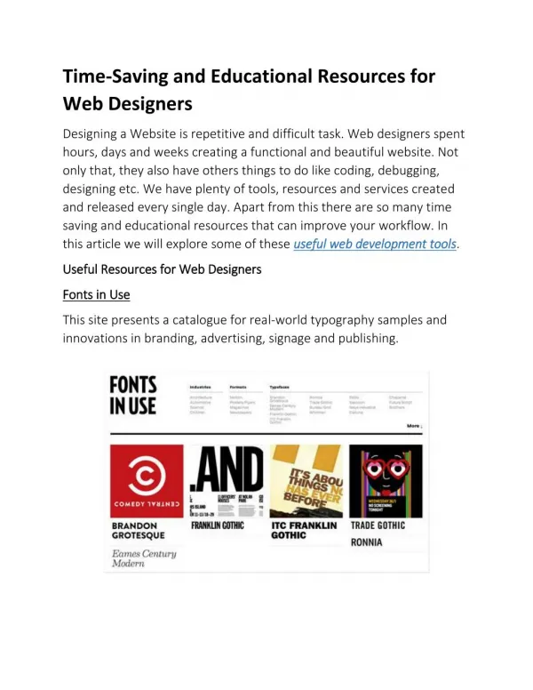 Time-Saving and Educational Resources for Web Designers
