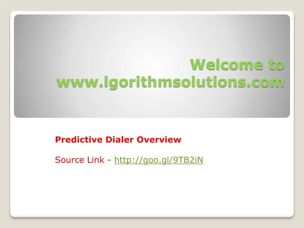 welcome to www lgorithmsolutions com
