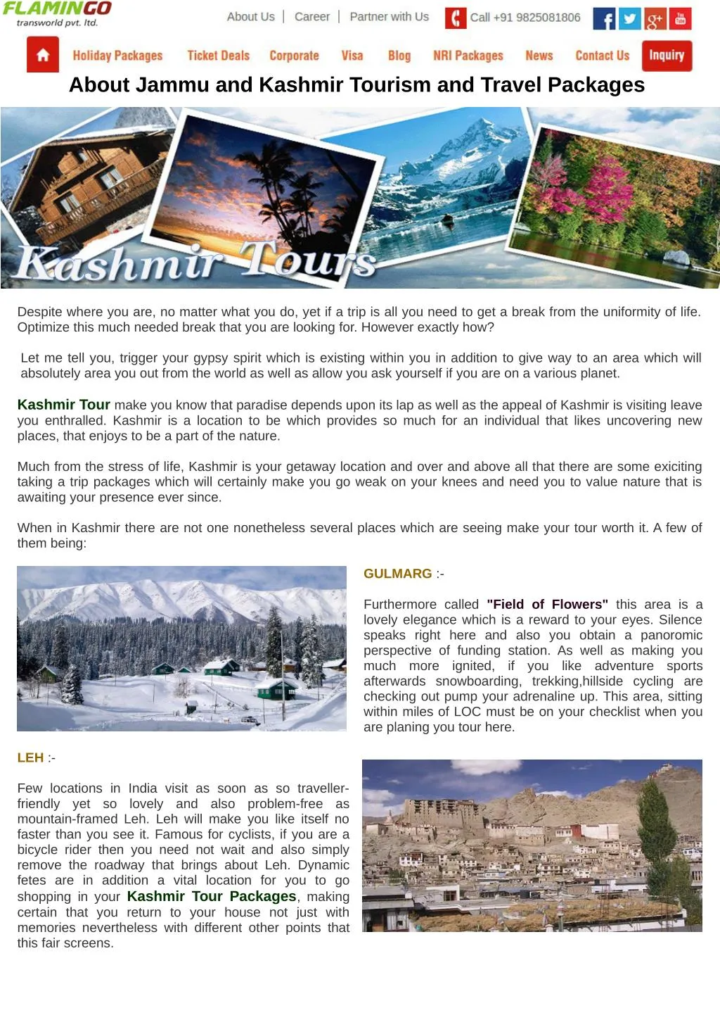 jammu and kashmir travel brochure ppt