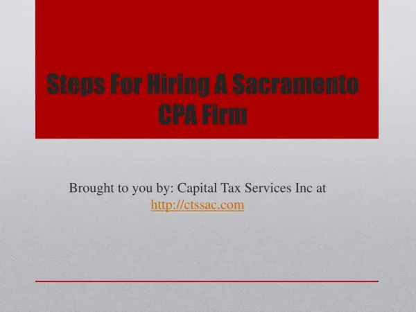 Steps For Hiring A Sacramento CPA Firm