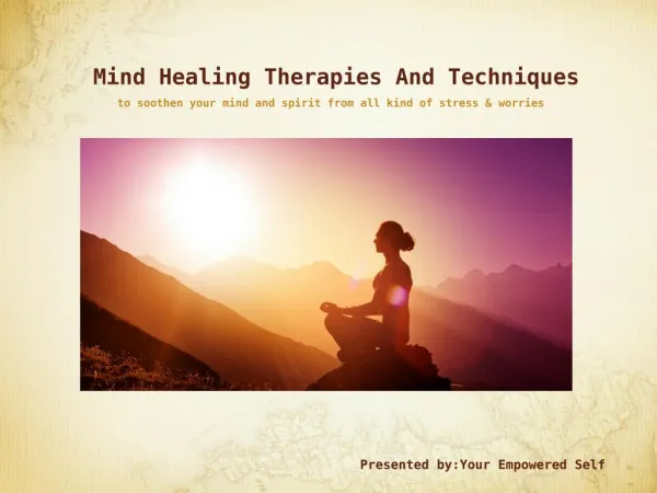 Mind Healing Therapies And Techniques
