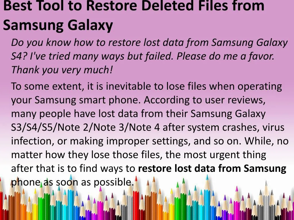 best tool to restore deleted files from samsung galaxy