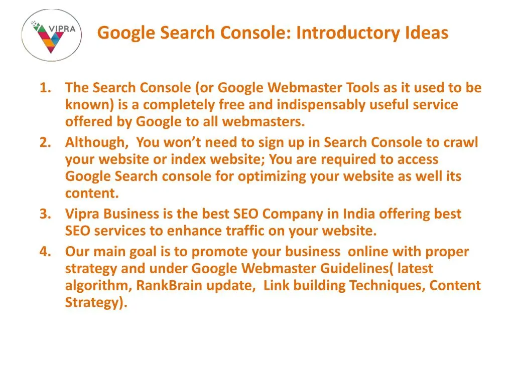 google search console introductory ideas