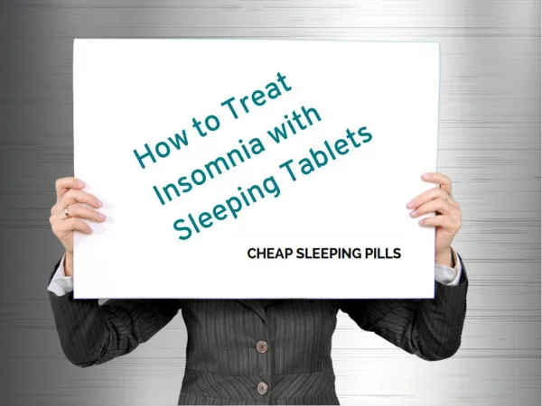 Sleeping Tablets Best Treatment For Insomnia