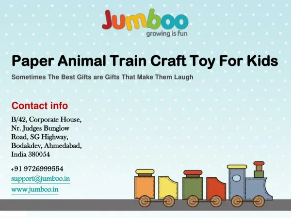 Paper Animal Train Craft Toy For Kids