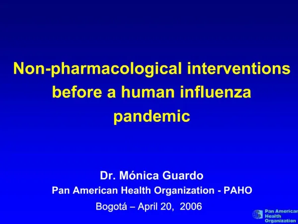 Non-pharmacological interventions before a human influenza pandemic