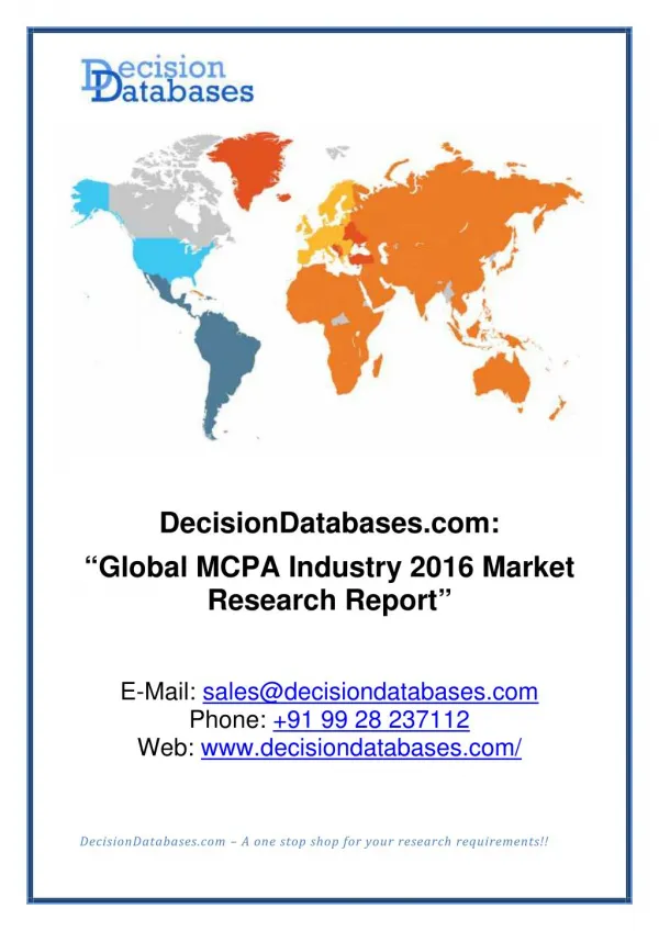 MCPA Industry 2016: Global Market Outlook