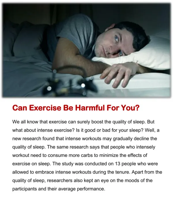 Can Exercise Be Harmful For You?