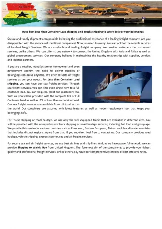 Trucks shipping - slide 1