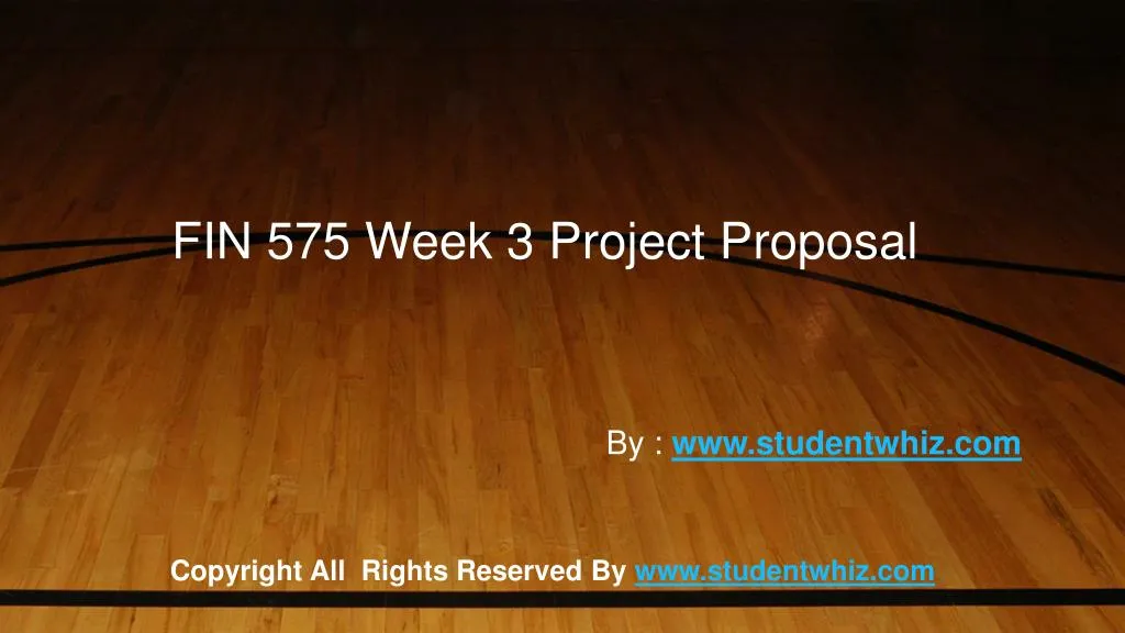 fin 575 week 3 project proposal