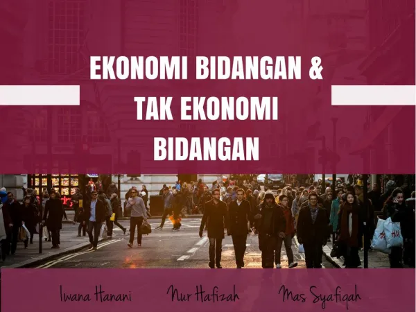 Mikroekonomi (ekonomi bidangan dan tak ekonomi bidangan)