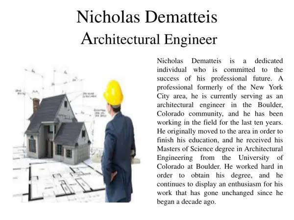 Nicholas Dematteis Architectural Engineer