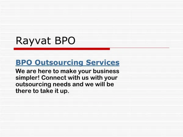 Global Business Process Outsourcing Company