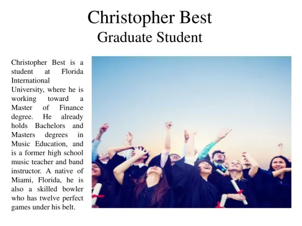 Christopher Best - Graduate Student