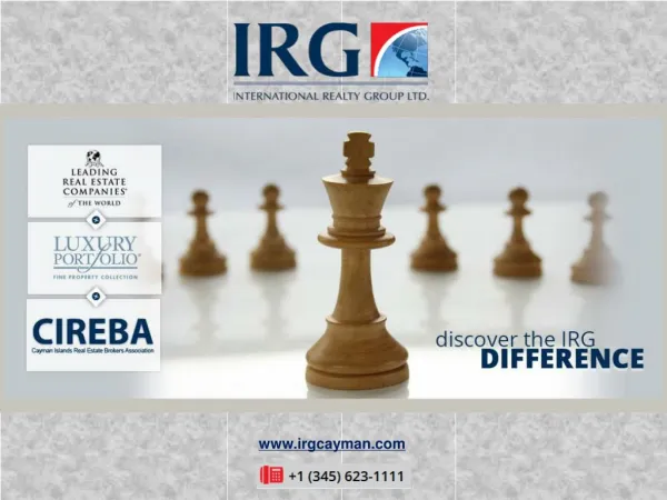 IRG is the Cayman Island's Leading Integrated Real Estate Provider