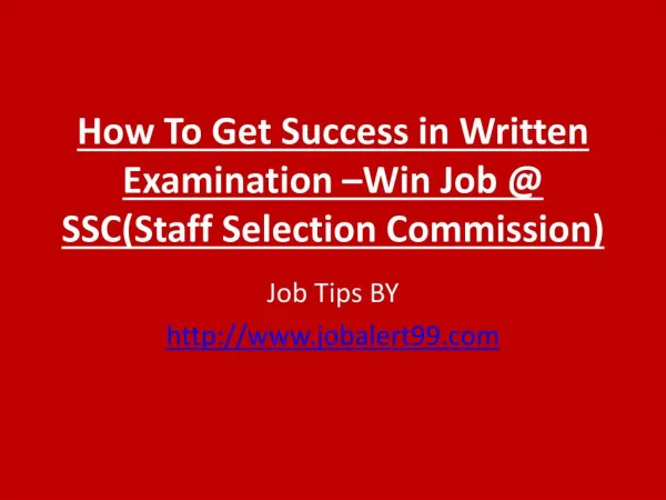 job tips - How to Crack SSC(Staff Selection Commission) Written Exam